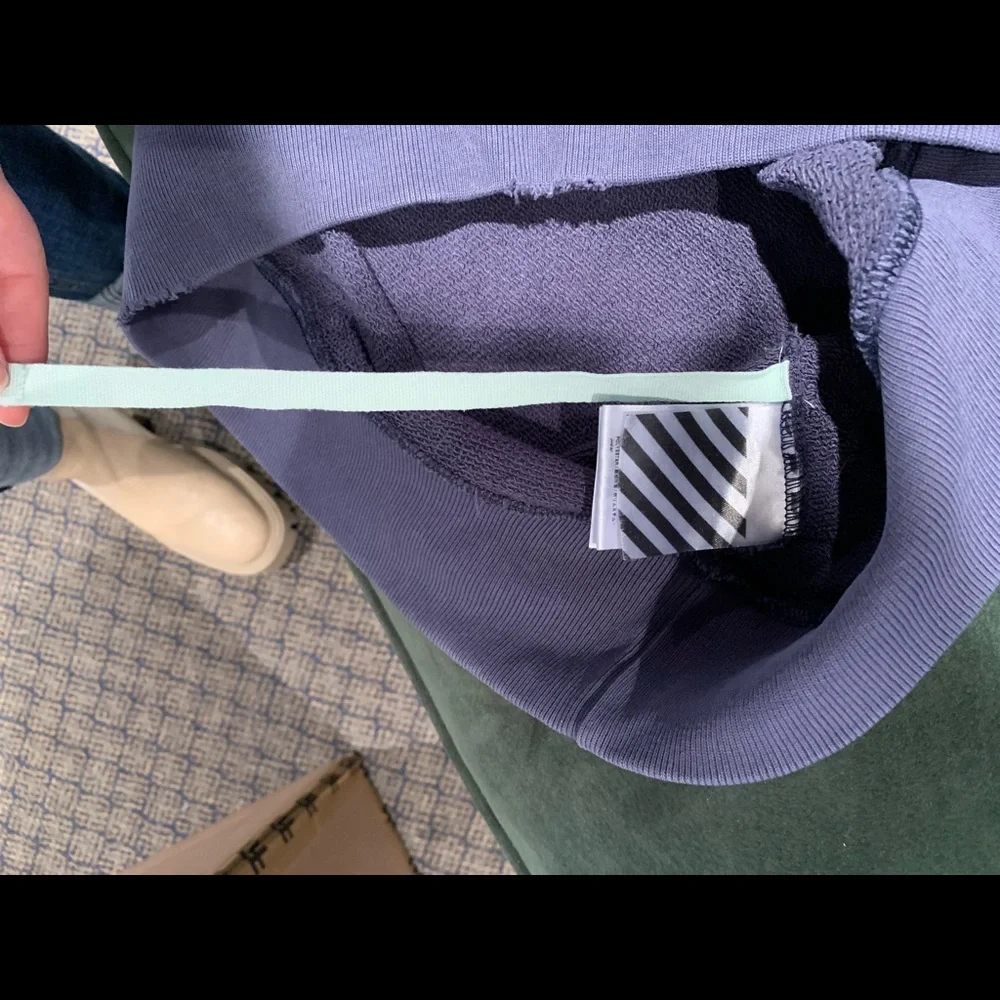 OFF-WHITE BLUE champion reverse weave edition crewneck sweat-shirt - Picture 6 of 7